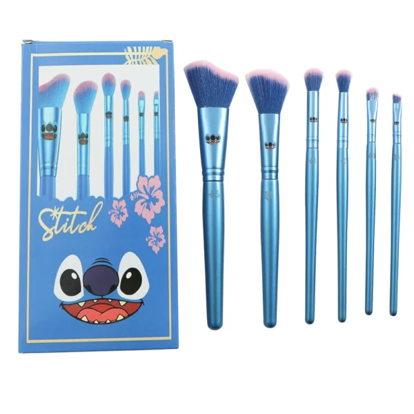 6 pièces Disney point pinceau de maquillage Kawaii manche en bois poudre ombre à paupières fond de teint Blush mélange beauté maquillage brosse