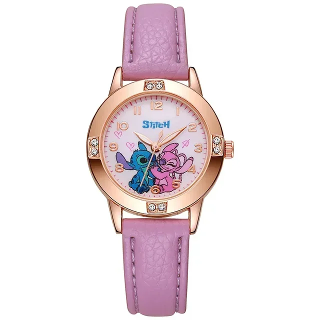 Montre Analogique Stitch Angel Or Rose (violet)