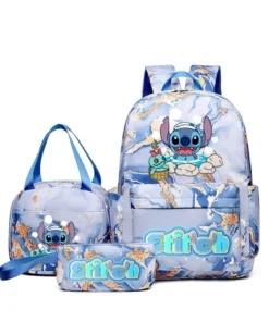 Ensemble de Sacs Stitch 3 Pièces – Sac à Dos, Sac Fourre-Tout et Pochette - Parfait pour la rentrée !