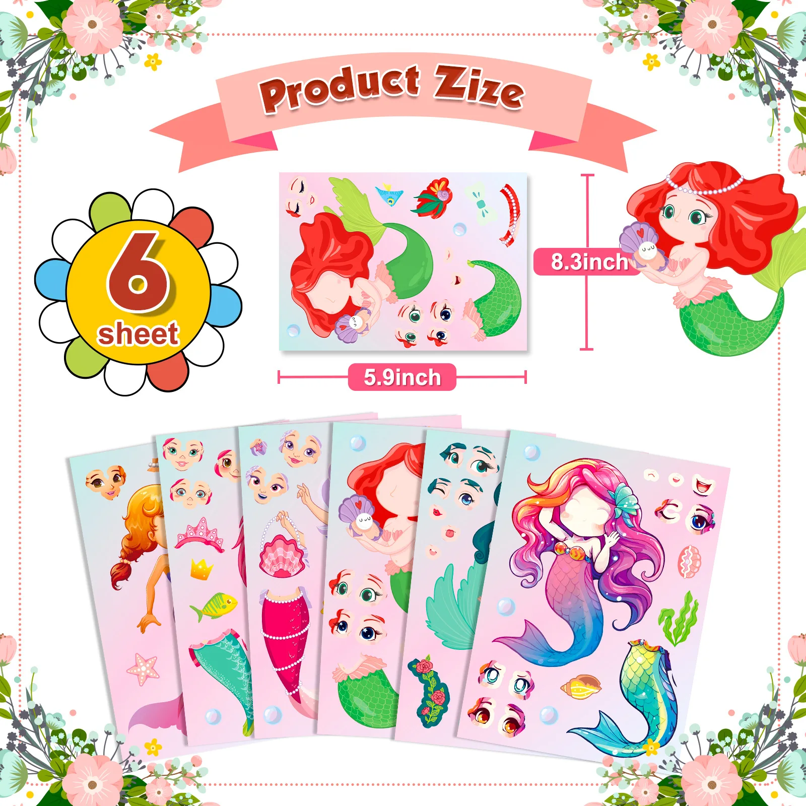 Stickers Puzzle Princesses & Sirènes – Jeu éducatif enfants – Image 5