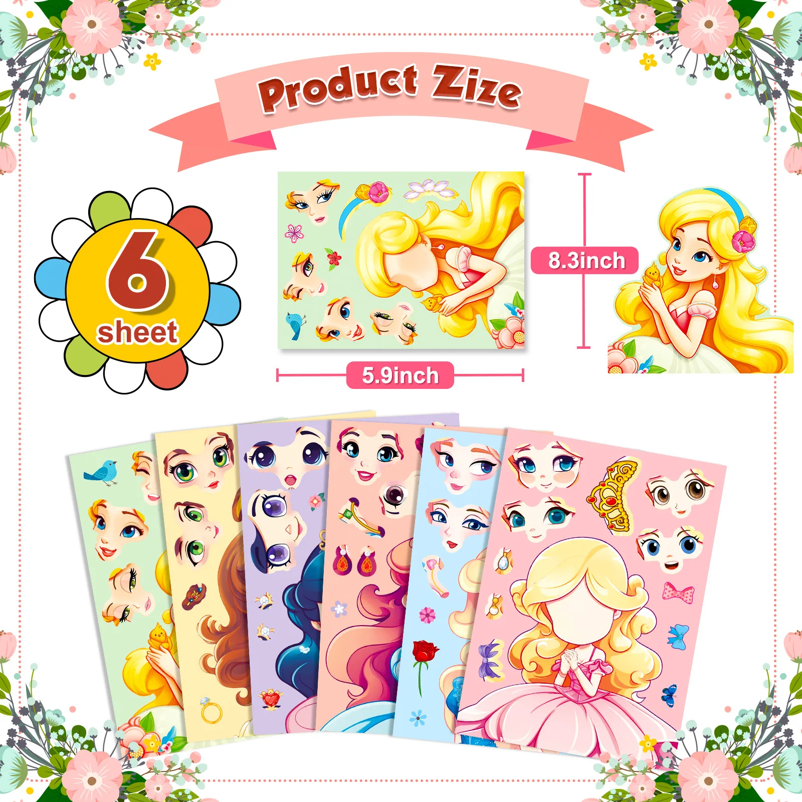 Stickers Puzzle Princesses & Sirènes – Jeu éducatif enfants – Image 3