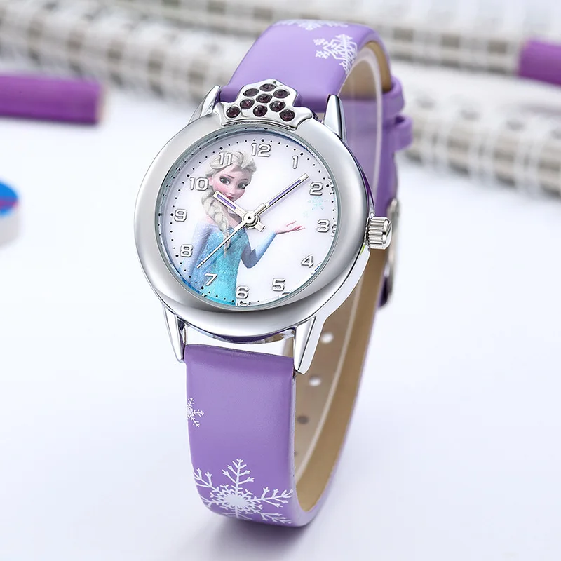 Disney Frozen – Montre Enfant Elsa Princesse | Montre Quartz Fille avec Bracelet Cuir, Design Cartoon Élégant – Image 3