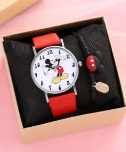 Montre Disney Mickey Mouse – Montre Quartz Acier Inoxydable Haut de Gamme | Montre Unisexe Élégante & Décontractée, Cadeau Idéal