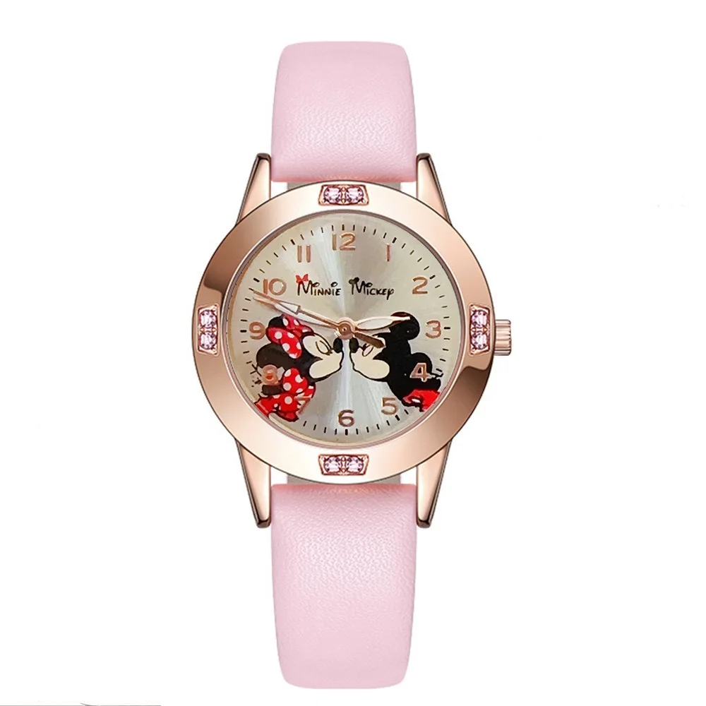 Montre Enfant Disney Mickey Mouse – Montre Quartz Cuir Élégante | Mode Cartoon Garçon & Fille, Cadeau Idéal – Image 2