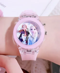 Disney – Montre Enfant Princesse Elsa & Sophia | Montre Lumineuse Enfant avec Bracelet Silicone, Quartz Digital Frozen 2