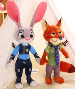 Peluche Zootopie – Nick Wilde & Judy Hopps – Peluche Douce Cartoon Disney – Cadeau Enfant / Décoration