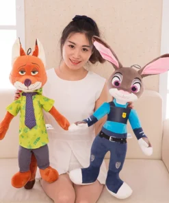 Alternative view of Peluche Zootopie – Nick Wilde & Judy Hopps – Peluche Douce Cartoon Disney – Cadeau Enfant / Décoration