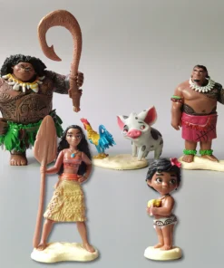 Alternative view of Set de 6 Figurines Moana / Vaiana – Maui, Tui, Tala, Heihei & Pua – Modèles Décoratifs Cartoon